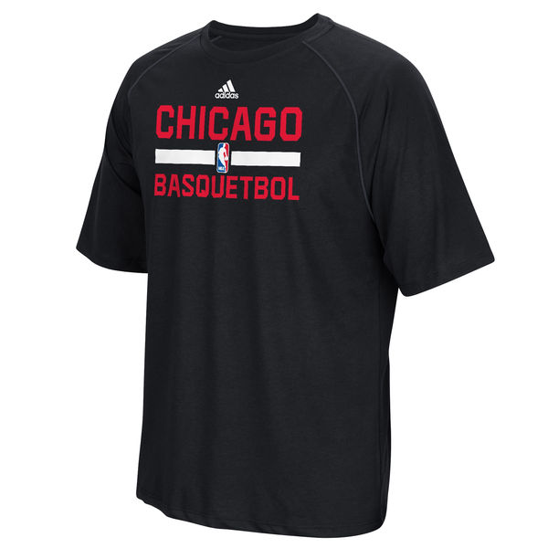NBA Men Chicago Bulls adidas Noches EneBeA Practicewear Performance TShirt Black